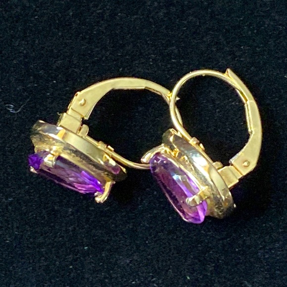 Imperial Gold Co 14K Gold Amethyst Earrings - Picture 3 of 7